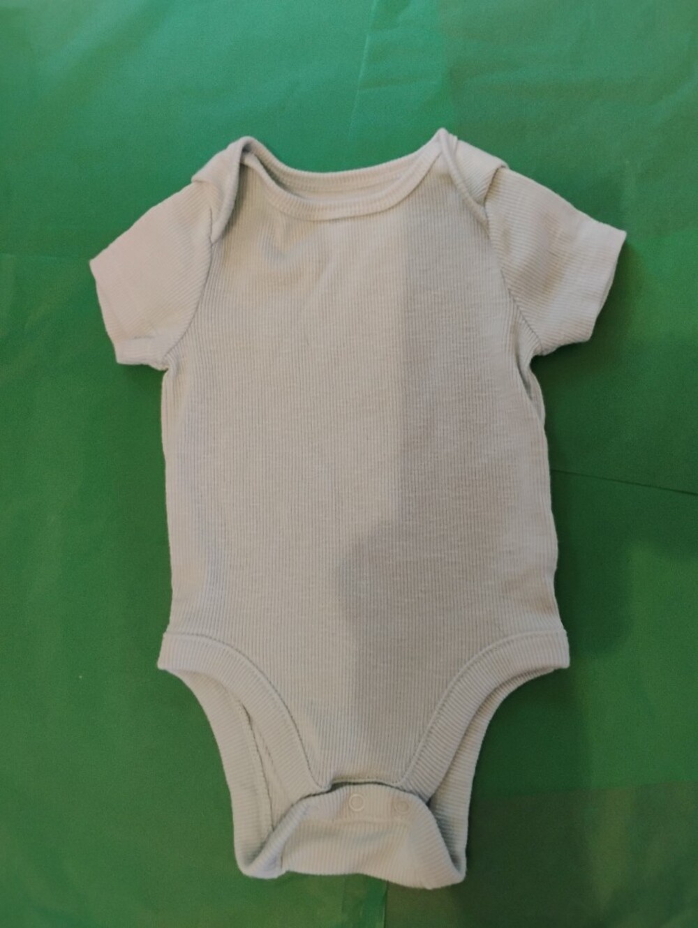 Old Navy Baby Bodysuit Ribbed Short-Sleeve Top - Pale Green/Blue